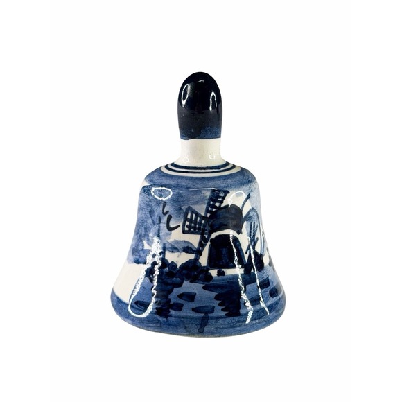 Other - Delft Holland Blue White Ceramic Souvenir Bell Hand Painted Windmill Pottery EUC